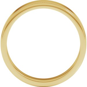 14K Yellow Or White Or Rose Gold Milgrain Stepped-Edge Flat Band