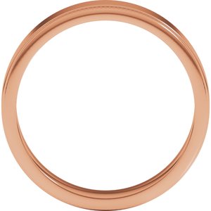 14K Yellow Or White Or Rose Gold Milgrain Stepped-Edge Flat Band