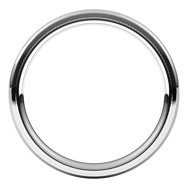 14K Yellow Or White Gold Or Sterling Silver Or Platinum Standard Weight Milgrain Half Round Comfort Fit With Edge Band
