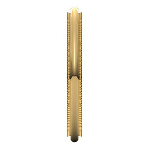 18K Yellow Or White Or Rose Gold Milgrain Stepped-Edge Comfort-Fit Half Round Band