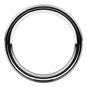 18K Yellow Or White Or Rose Gold Milgrain Stepped-Edge Comfort-Fit Half Round Band