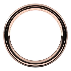 18K Yellow Or White Or Rose Gold Milgrain Stepped-Edge Comfort-Fit Half Round Band