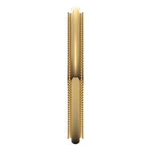 18K Yellow Or White Or Rose Gold Milgrain Stepped-Edge Comfort-Fit Half Round Band
