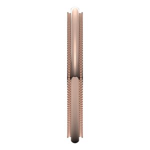 18K Yellow Or White Or Rose Gold Milgrain Stepped-Edge Comfort-Fit Half Round Band