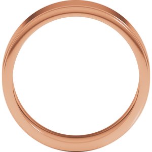14K Yellow Or White Or Rose Gold Milgrain Stepped-Edge Flat Band