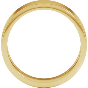 14K Yellow Or White Or Rose Gold Milgrain Stepped-Edge Flat Band