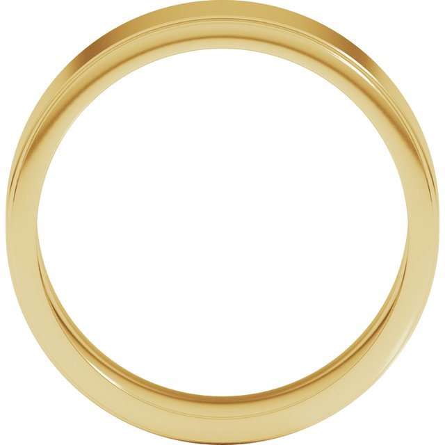 10K Yellow Gold Standard Stepped Edge Milgrain Flat Band