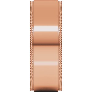 14K Yellow Or White Or Rose Gold Milgrain Stepped-Edge Flat Band