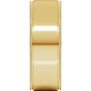 14K Yellow Or White Or Rose Gold Milgrain Stepped-Edge Flat Band