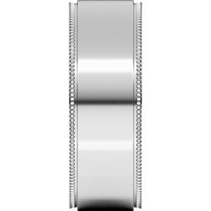 14K Yellow Or White Or Rose Gold Milgrain Stepped-Edge Flat Band