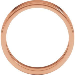 14K Yellow Or White Or Rose Gold Milgrain Stepped-Edge Flat Band