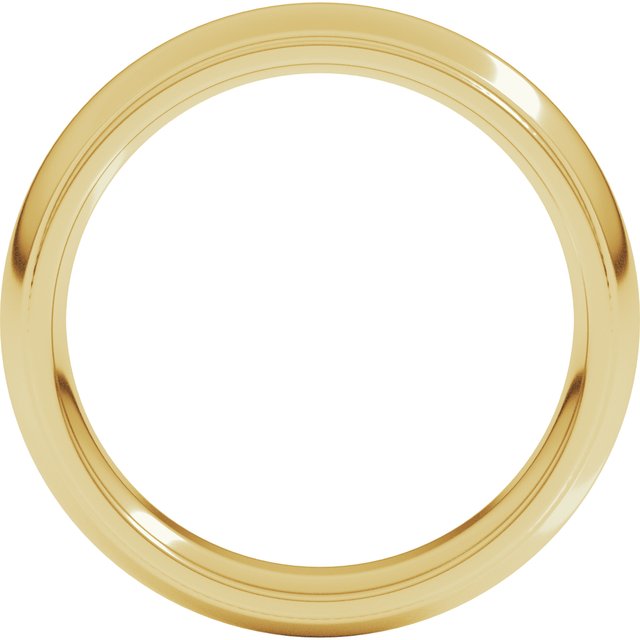 14K Yellow Or White Gold Or Sterling Silver Or Platinum Standard Weight Milgrain Half Round Comfort Fit With Edge Band