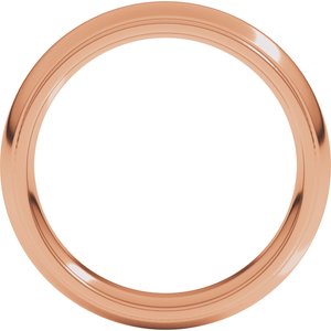 18K Yellow Or White Or Rose Gold Milgrain Stepped-Edge Comfort-Fit Half Round Band