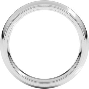 18K Yellow Or White Or Rose Gold Milgrain Stepped-Edge Comfort-Fit Half Round Band
