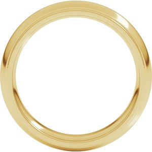 18K Yellow Or White Or Rose Gold Milgrain Stepped-Edge Comfort-Fit Half Round Band