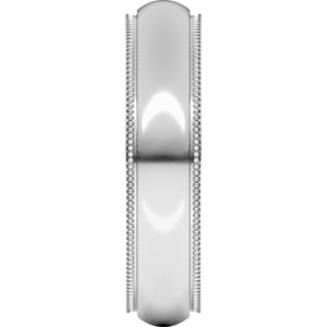 18K Yellow Or White Or Rose Gold Milgrain Stepped-Edge Comfort-Fit Half Round Band