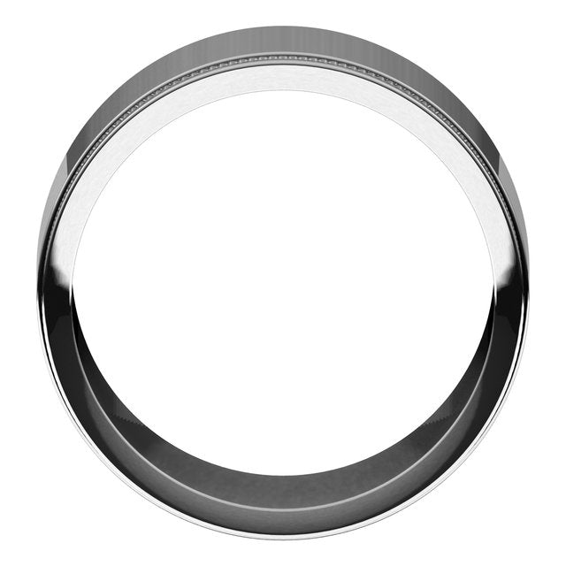 14K Yellow Or White Gold14K Yellow Or White Gold Standard Stepped Edge Milgrain Flat Band