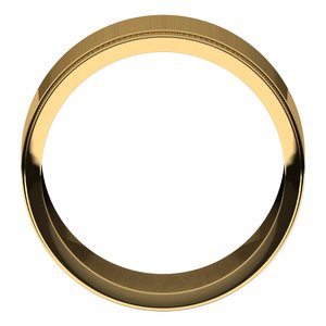 14K Yellow Or White Or Rose Gold Milgrain Stepped-Edge Flat Band