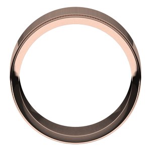 14K Yellow Or White Or Rose Gold Milgrain Stepped-Edge Flat Band