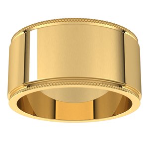 14K Yellow Or White Or Rose Gold Milgrain Stepped-Edge Flat Band
