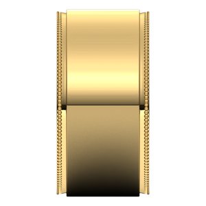 14K Yellow Or White Or Rose Gold Milgrain Stepped-Edge Flat Band