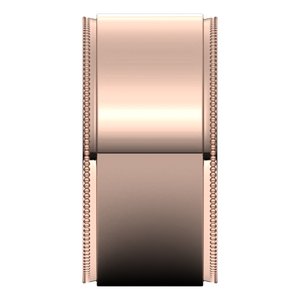 14K Yellow Or White Or Rose Gold Milgrain Stepped-Edge Flat Band