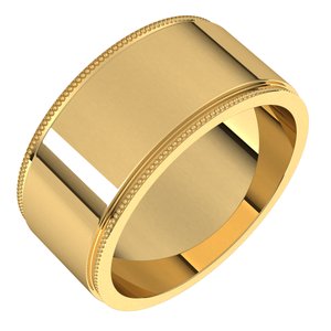14K Yellow Or White Or Rose Gold Milgrain Stepped-Edge Flat Band
