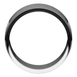 14K Yellow Or White Or Rose Gold Milgrain Stepped-Edge Flat Band