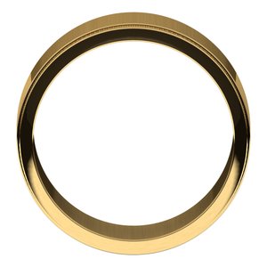 14K Yellow Or White Or Rose Gold Milgrain Stepped-Edge Flat Band