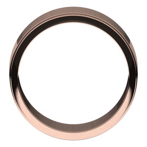 14K Yellow Or White Or Rose Gold Milgrain Stepped-Edge Flat Band