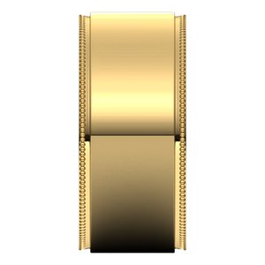 14K Yellow Or White Or Rose Gold Milgrain Stepped-Edge Flat Band