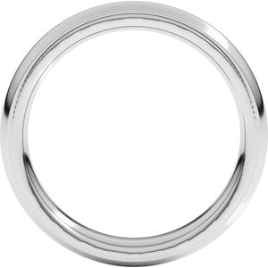 18K Yellow Or White Or Rose Gold Milgrain Stepped-Edge Comfort-Fit Half Round Band