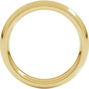 18K Yellow Or White Or Rose Gold Milgrain Stepped-Edge Comfort-Fit Half Round Band