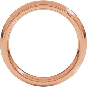 18K Yellow Or White Or Rose Gold Milgrain Stepped-Edge Comfort-Fit Half Round Band