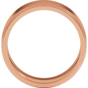 14K Yellow Or White Or Rose Gold Milgrain Stepped-Edge Flat Band