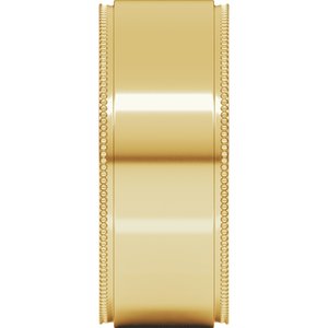 14K Yellow Or White Or Rose Gold Milgrain Stepped-Edge Flat Band