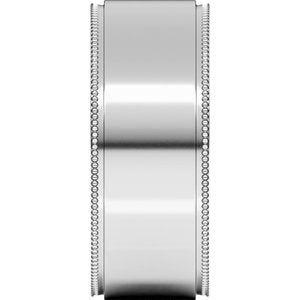 14K Yellow Or White Or Rose Gold Milgrain Stepped-Edge Flat Band