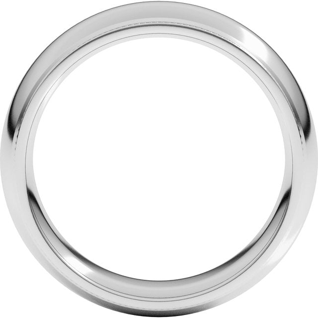 14K Yellow Or White Gold Or Sterling Silver Or Platinum Standard Weight Milgrain Half Round Comfort Fit With Edge Band