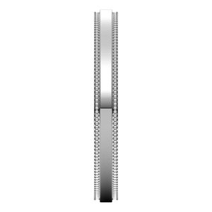 14K Yellow Or White Or Rose Gold Milgrain Stepped-Edge Flat Band