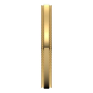 14K Yellow Or White Or Rose Gold Milgrain Stepped-Edge Flat Band