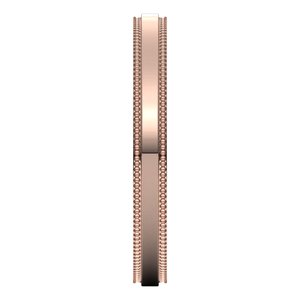 14K Yellow Or White Or Rose Gold Milgrain Stepped-Edge Flat Band