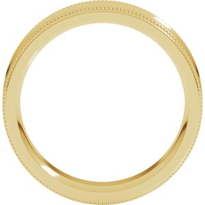 14K Yellow  Gold 6 Mm  Milgrain Concave Comfort Fit With Edge Band Size 10