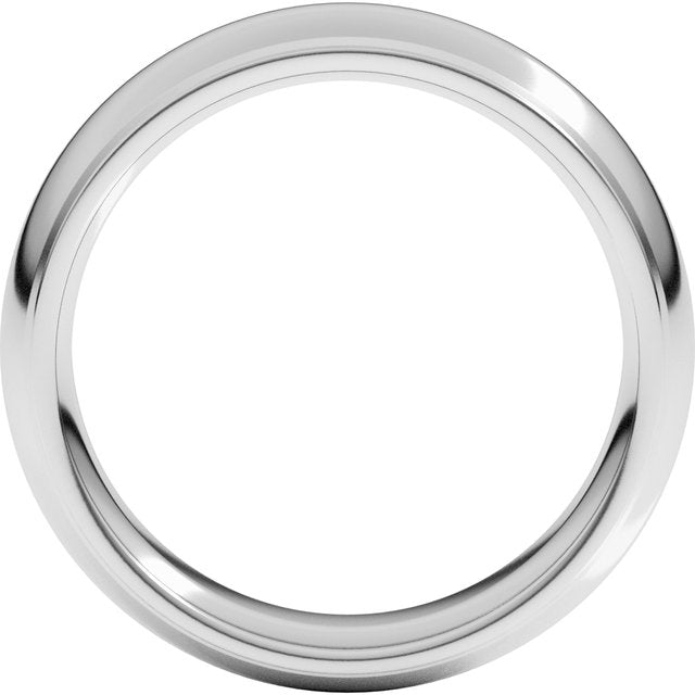 14K Yellow Or White Gold Or Sterling Silver Or Platinum Standard Weight Milgrain Half Round Comfort Fit With Edge Band