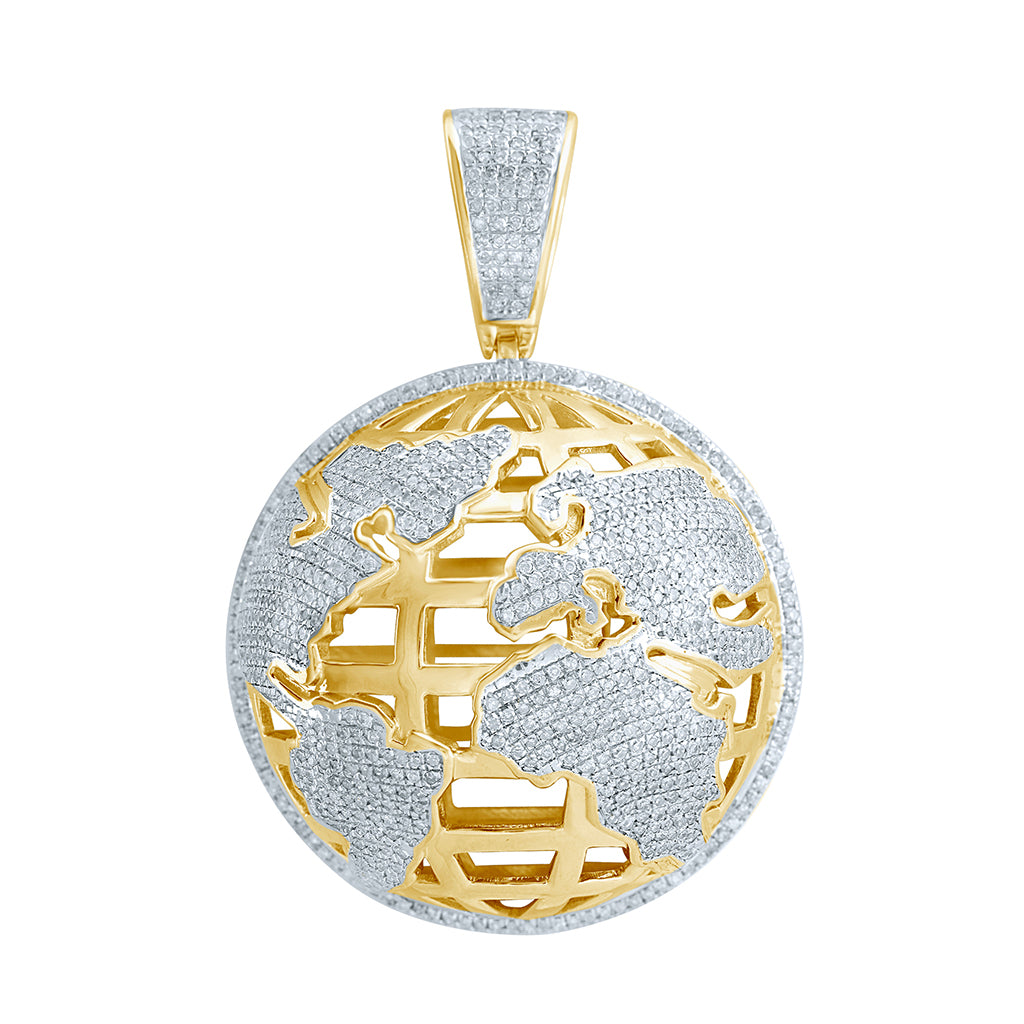 10K Yellow Gold 1.60-1.68 Cttw Diamond "Globe" Charm