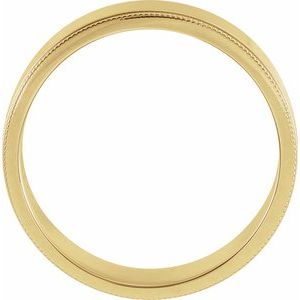 18K Yellow Or White Or Rose Gold Milgrain Standard Fit Flat Band
