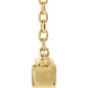14K Yellow Gold Straight Baguette 4.25 X 2Mm Ghi Si2-Si3 1/4 Ctw Natural Diamond Bar Necklace, Length: 18 In