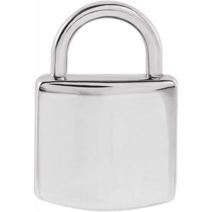 Sterling Silver 8.5 X 5.5 Mm Polished Engravable Lock Pendant