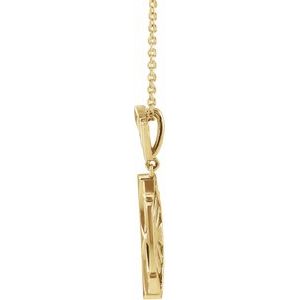 14K Yellow Gold 28 X 9 Mm 16-18 In Polished Geometric Necklace