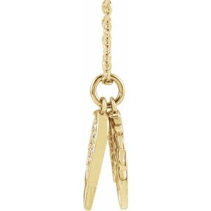 14K Yellow Gold 12.27 X 3.74 Mm 16-18 In Polished .03 Ctw Natural Diamond Angel Wings Necklace