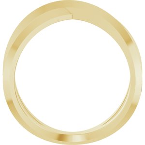14K Yellow Gold Polished Negative Space Knife-Edge Ring Size 7